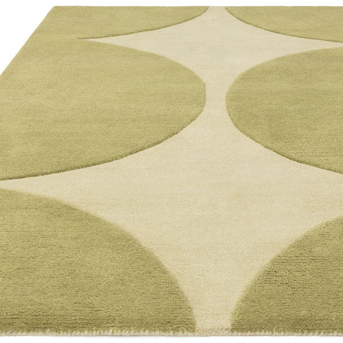 Canvas 01 Reflect Modern Abstract Hand-Woven Wool Hi-Low Contrast Textured Flat-Pile Green Rug