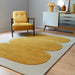 Canvas 04 Sculpt Modern Abstract Hand-Woven Wool Hi-Low Contrast Textured Flat-Pile Yellow Rug