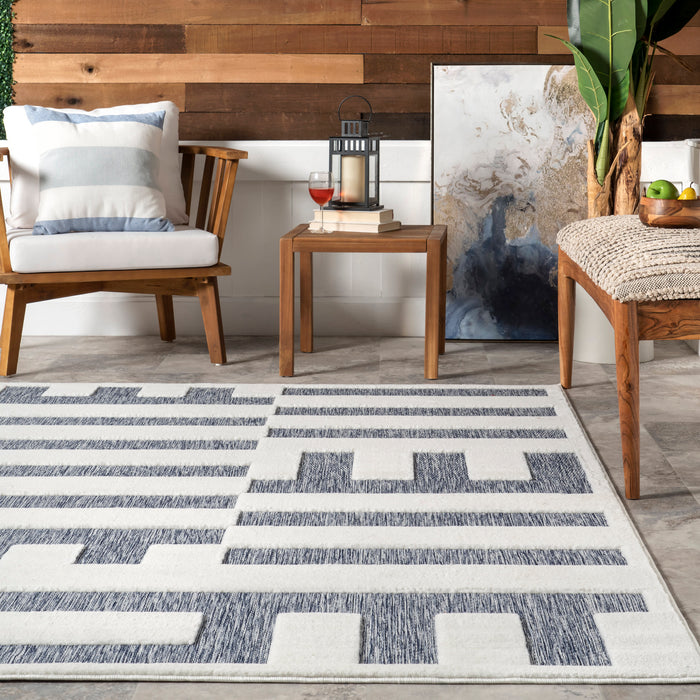 Carlyn Blue Grey Indoor Outdoor Area Rug 150x240 cm