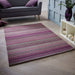 Carter Modern Stripe Hand Woven Wool Berry Purple/Grey/Beige Berry Rug