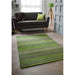 Carter Modern Stripe Hand Woven Wool Green/Grey/Beige Rug