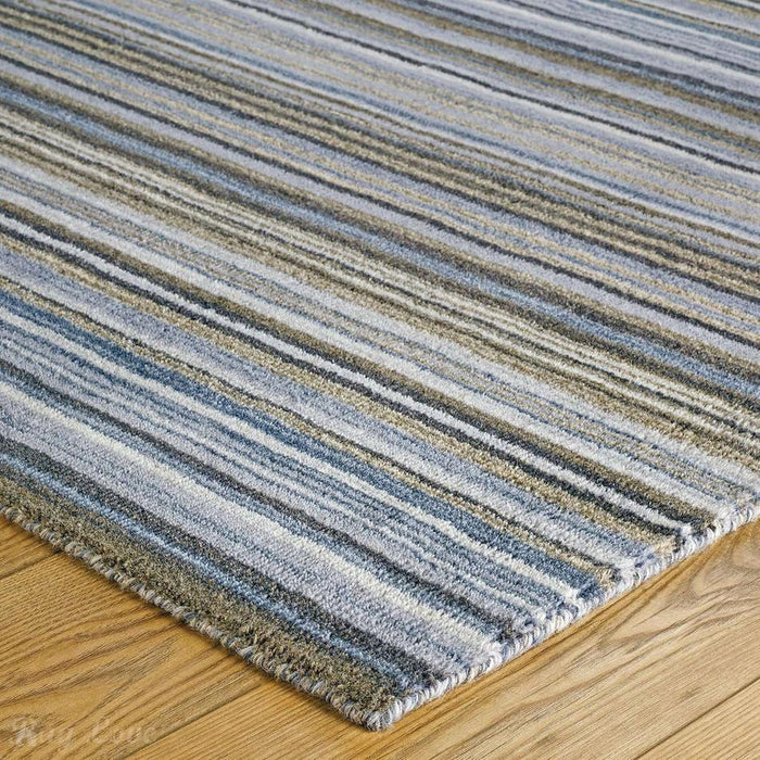 Carter Modern Stripe Hand Woven Wool Grey/Natural Rug