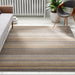 Carter Modern Stripe Hand Woven Wool Natural/Brown/Grey Rug