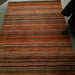 Carter Modern Stripe Hand Woven Wool Rust Orange/Grey/Beige Rug