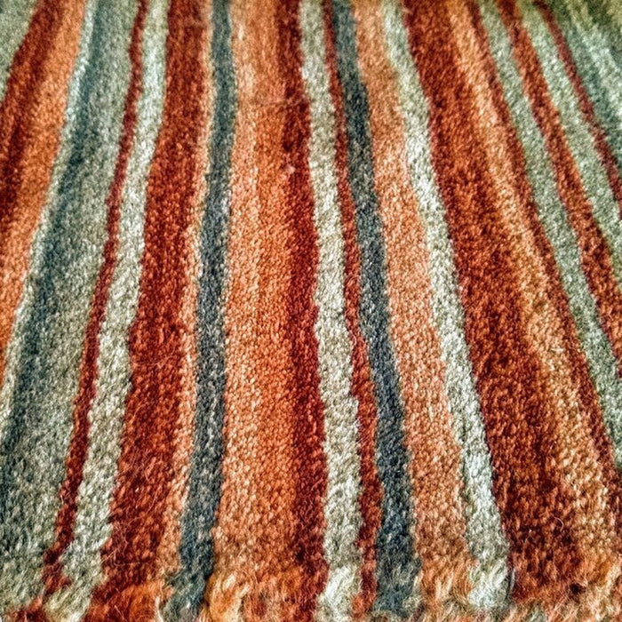 Carter Modern Stripe Hand Woven Wool Rust Orange/Grey/Beige Rug