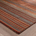 Carter Modern Stripe Hand Woven Wool Rust Orange/Grey/Beige Rug