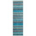 Carter Modern Stripe Hand Woven Wool Teal Blue/Grey/Beige Rug