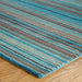 Carter Modern Stripe Hand Woven Wool Teal Blue/Grey/Beige Rug