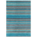 Carter Modern Stripe Hand Woven Wool Teal Blue/Grey/Beige Rug