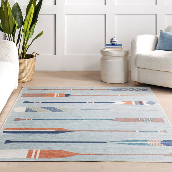 Carter Nautical Oars Area Rug for Indoor and Outdoor Use