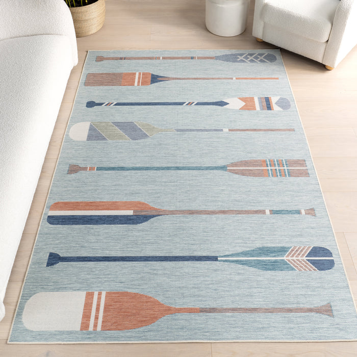 Carter Nautical Oars Area Rug for Indoor and Outdoor Use