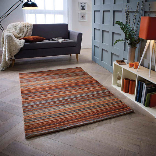 Carter Rust Stripes Rug