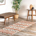 Carved Banded Shag Area Rug in Rust 140x200 cm