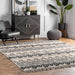 Carved Light Grey Shag Area Rug