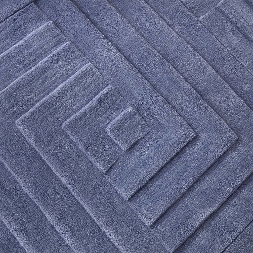 Carved Maze Blue Rug