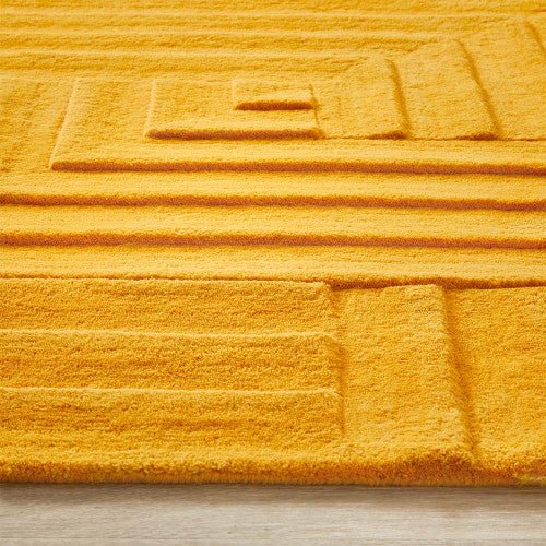 Carved Maze Ochre Rug