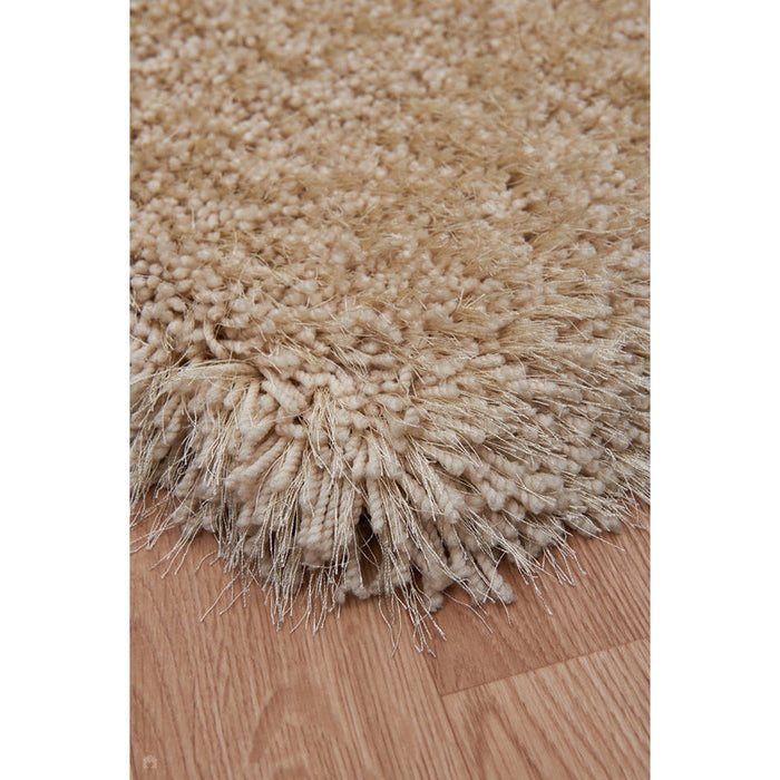 Cascade Plush Soft Hi-Pile Silky Polyester Plain Shaggy Cream Rug