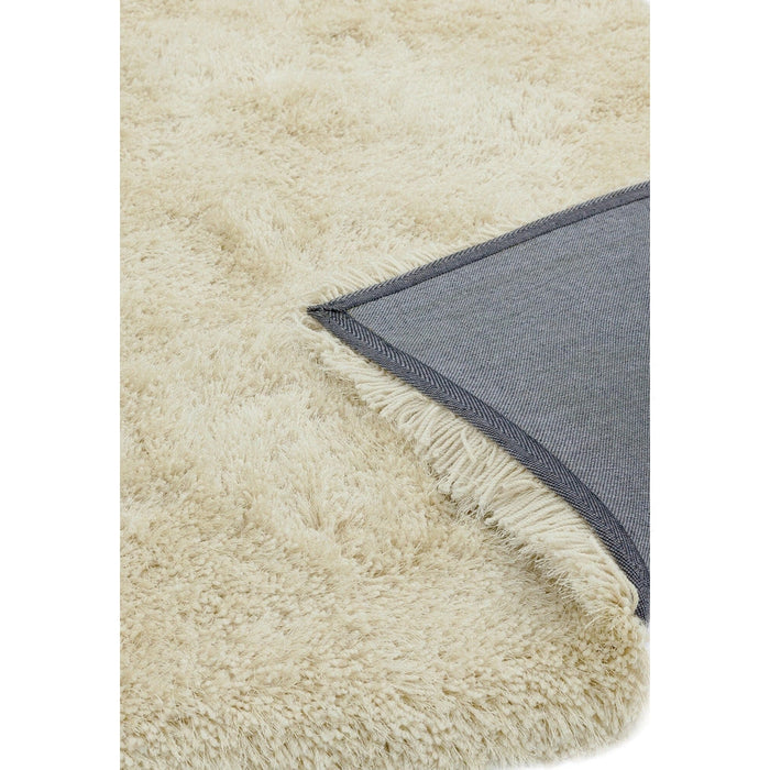 Cascade Plush Soft Hi-Pile Silky Polyester Plain Shaggy Cream Rug