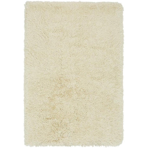 Cascade Plush Soft Hi-Pile Silky Polyester Plain Shaggy Cream Rug