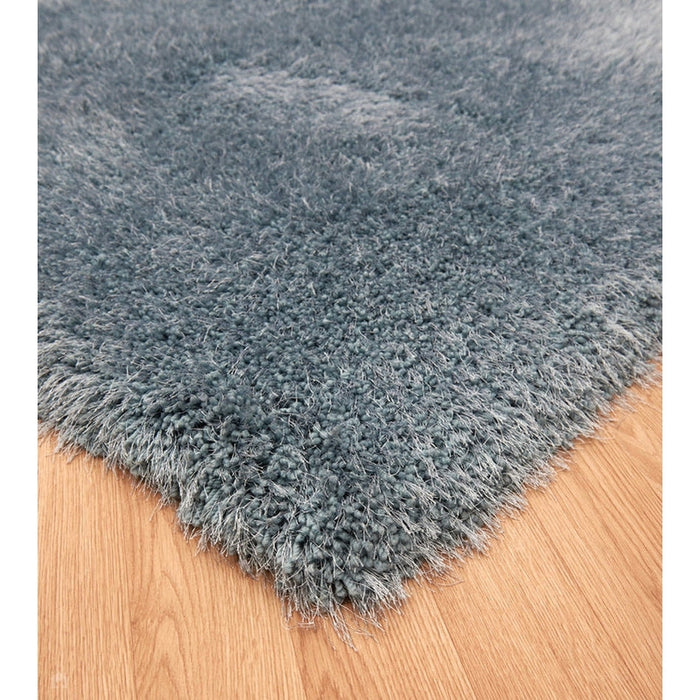 Cascade Plush Soft Hi-Pile Silky Polyester Plain Shaggy Duck Egg Rug