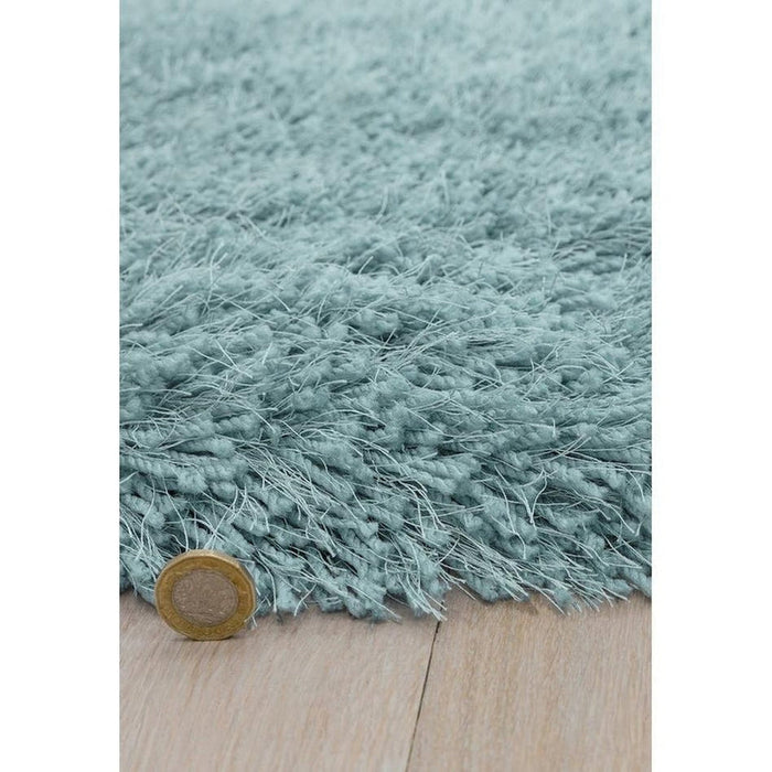 Cascade Plush Soft Hi-Pile Silky Polyester Plain Shaggy Duck Egg Rug