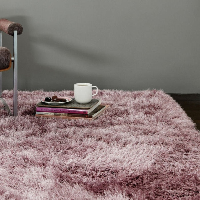 Cascade Plush Soft Hi-Pile Silky Polyester Plain Shaggy Heather Rug