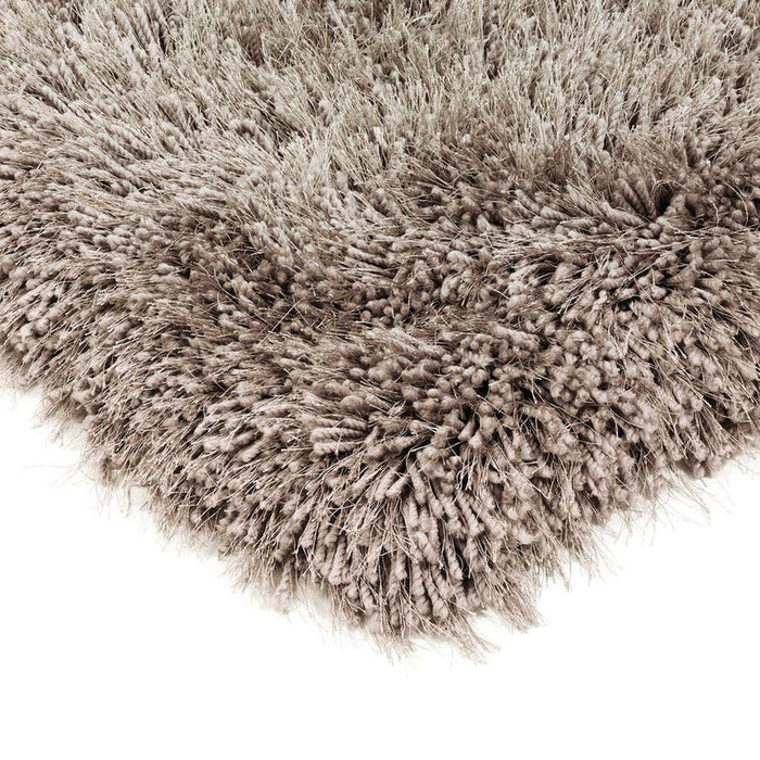 Cascade Plush Soft Hi-Pile Silky Polyester Plain Shaggy Mink Rug