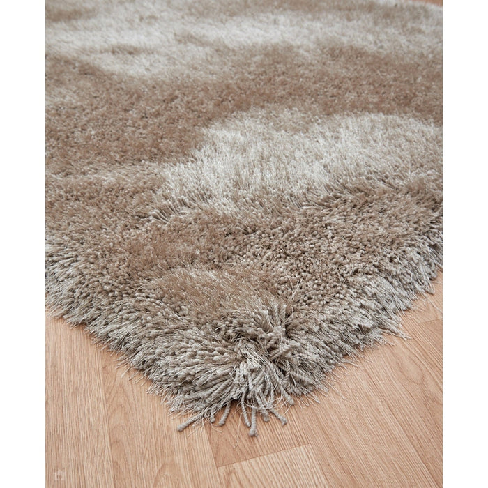 Cascade Plush Soft Hi-Pile Silky Polyester Plain Shaggy Sand Rug