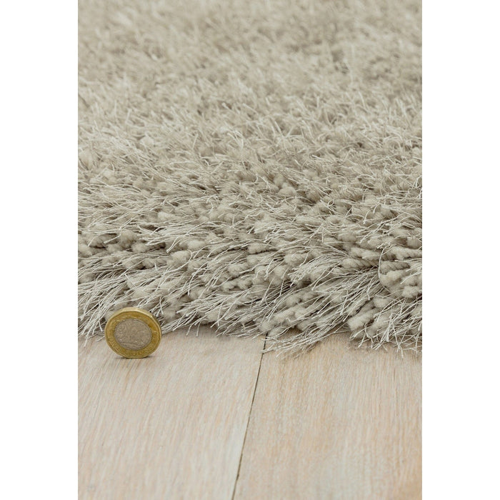 Cascade Plush Soft Hi-Pile Silky Polyester Plain Shaggy Sand Rug