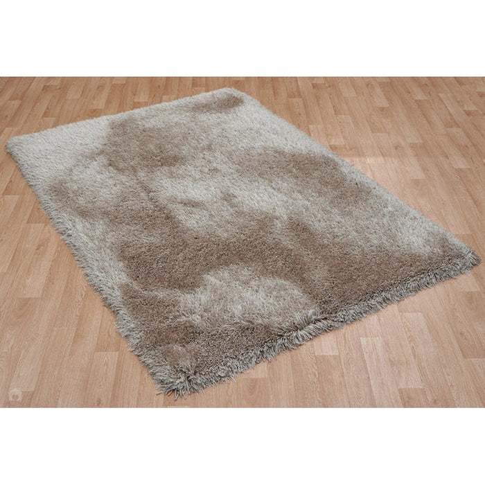 Cascade Plush Soft Hi-Pile Silky Polyester Plain Shaggy Sand Rug