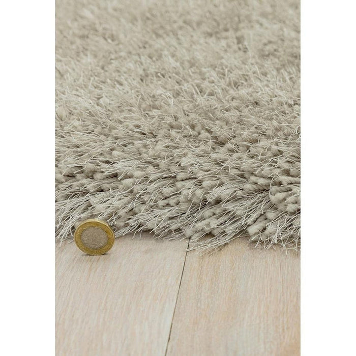 Cascade Plush Soft Hi-Pile Silky Polyester Plain Shaggy Sand Rug