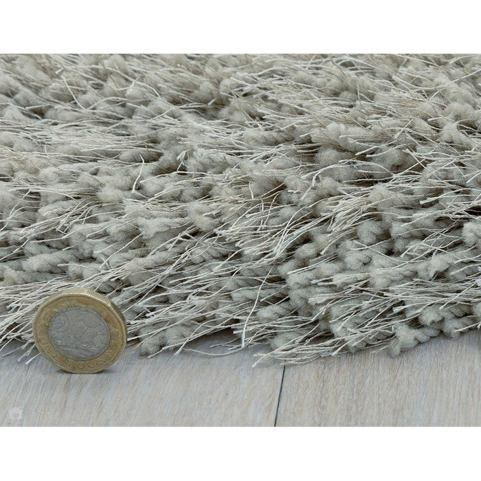 Cascade Plush Soft Hi-Pile Silky Polyester Plain Shaggy Silver Rug