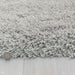 Cascade Plush Soft Hi-Pile Silky Polyester Plain Shaggy Silver Rug