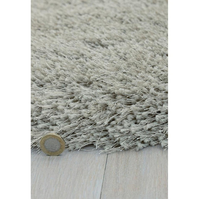 Cascade Plush Soft Hi-Pile Silky Polyester Plain Shaggy Silver Rug