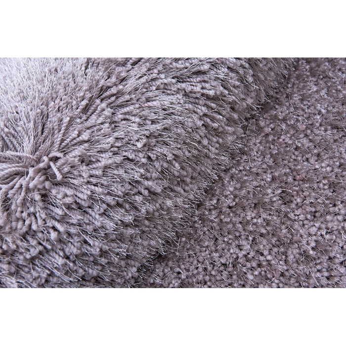 Cascade Plush Soft Hi-Pile Silky Polyester Plain Shaggy Silver Rug