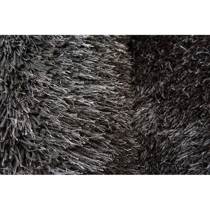 Cascade Plush Soft Hi-Pile Silky Polyester Plain Shaggy Slate Rug