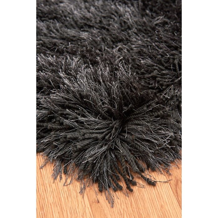 Cascade Plush Soft Hi-Pile Silky Polyester Plain Shaggy Slate Rug