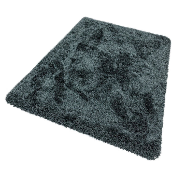 Cascade Plush Soft Hi-Pile Silky Polyester Plain Shaggy Slate Rug