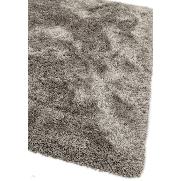 Cascade Plush Soft Hi-Pile Silky Polyester Plain Shaggy Taupe Rug