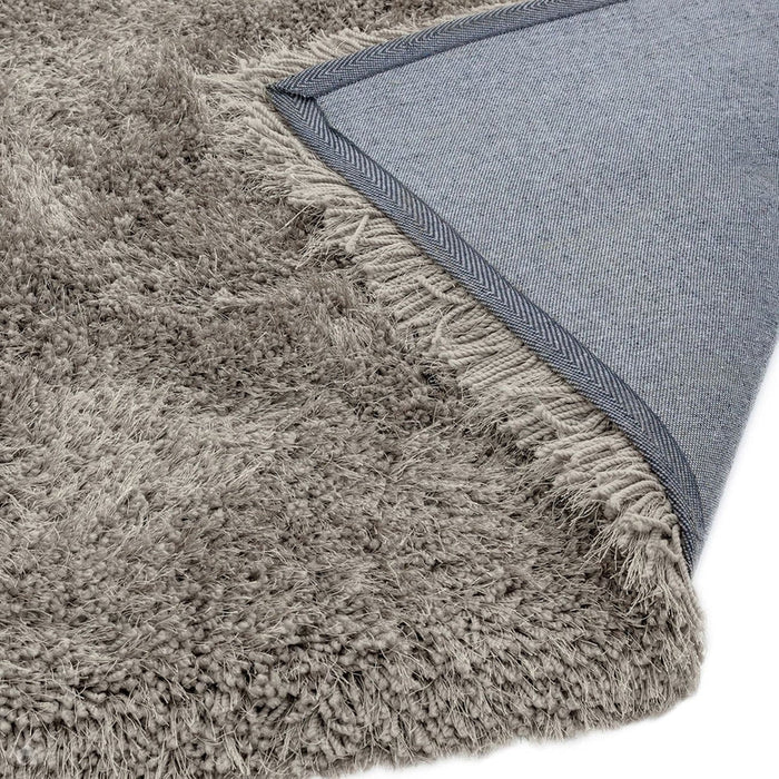 Cascade Plush Soft Hi-Pile Silky Polyester Plain Shaggy Taupe Rug