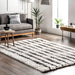 Cassidy Striped Shag Area Rug 90x150 cm Beige