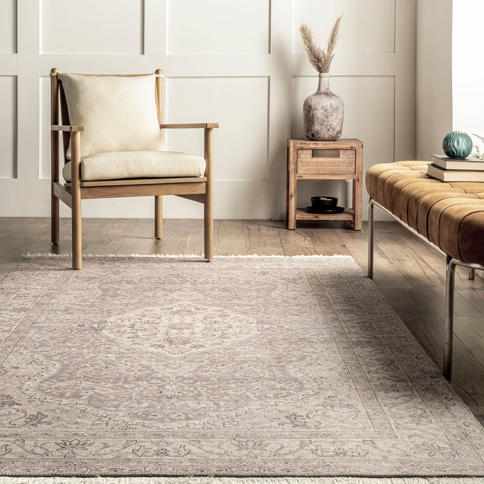 Cataleya Medallion Area Rug in Light Grey 160x230 cm