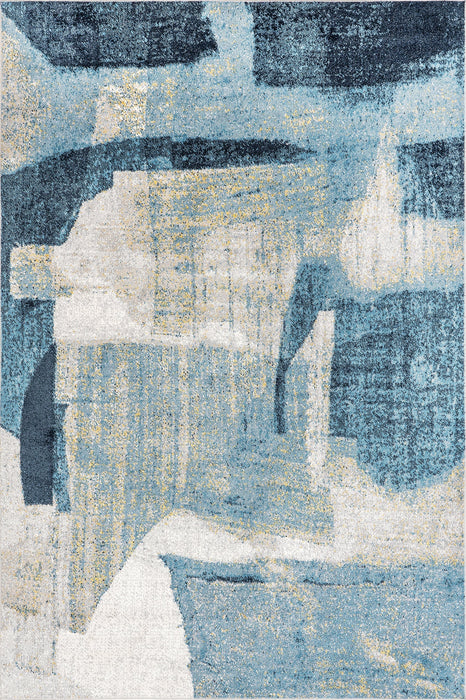 Cecila Machine Washable Abstract Area Rug 160x230 cm Blue