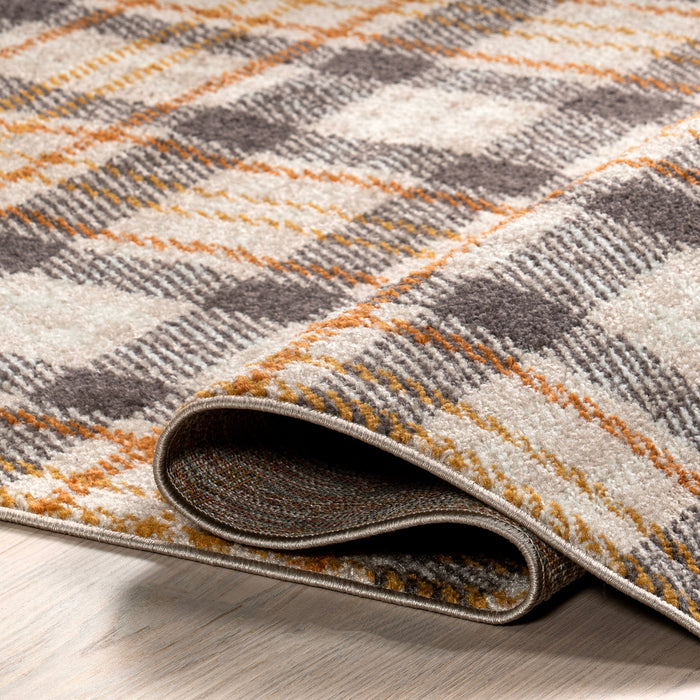 Cecile Orange Plaid Area Rug 150x240 cm