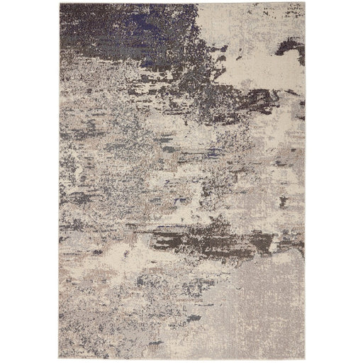 Celestial CES02 Modern Abstract Soft Durable Low Short Flat Pile Ivory/Grey Rug