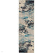 Celestial CES02 Modern Abstract Soft Durable Low Short Flat Pile Ivory/Teal/Blue Runner