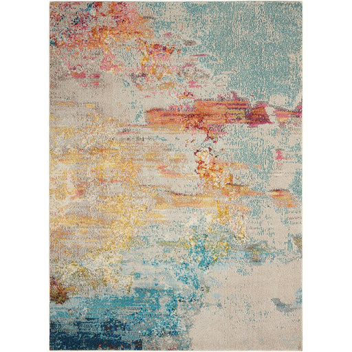 Celestial CES02 Modern Abstract Soft Durable Low Short Flat Pile Sealife Rug