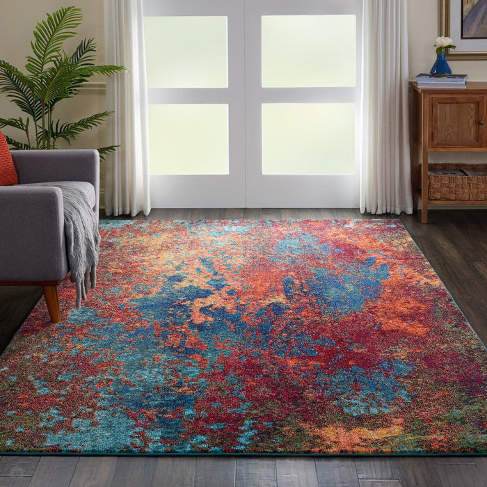 Celestial CES08 Modern Abstract Soft Durable Low Short Flat Pile Atlantic Rug