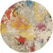 Celestial CES12 Modern Abstract Soft Durable Low Short Flat Pile Ivory/Multicolour Round Rug