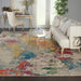 Celestial CES12 Modern Abstract Soft Durable Low Short Flat Pile Ivory/Multicolour Rug